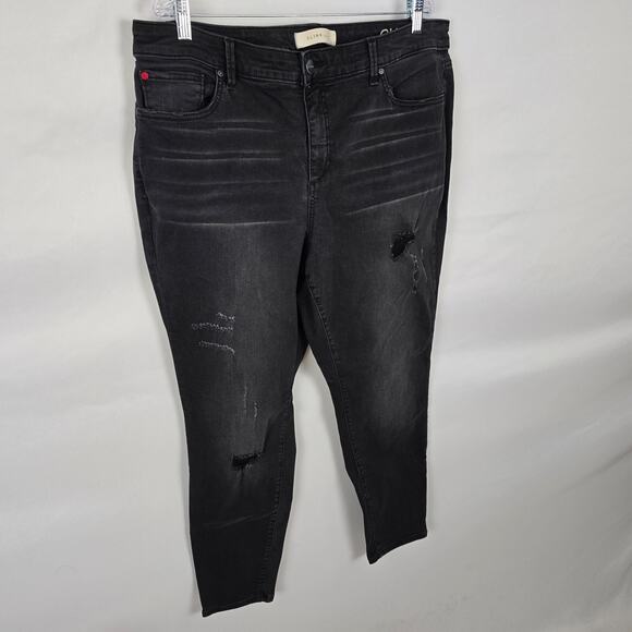 Slink Jeans Women's 20 Black Curvy Distressed Skinny - Picture 12 of 15